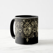 Mug Dentelle d'or noir diamant brillant élégant bijou  (Devant gauche)