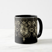 Mug Dentelle d'or noir diamant brillant élégant bijou  (Devant droit)