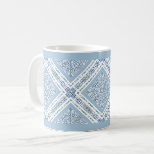 Mug Dentelle en céramique bleu clair (Devant gauche)
