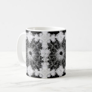 Mug Dentelle en céramique noir & flocon de neige