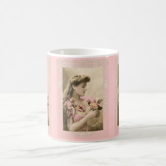Mug dentelle et bouquets lady victorienne (Centre)
