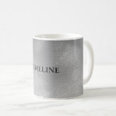 Mug Dentelle florale argentée (Devant droit)