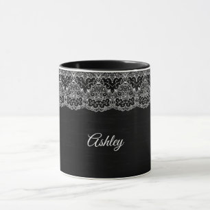 Mug Dentelle florale blanche