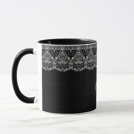 Mug Dentelle florale blanche (Gauche)