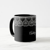 Mug Dentelle florale blanche (Devant gauche)