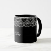 Mug Dentelle florale blanche (Devant droit)