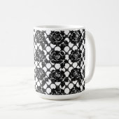 Mug Dentelle florale noire (Devant droit)