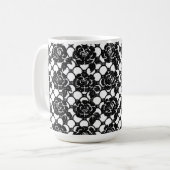 Mug Dentelle florale noire (Devant gauche)