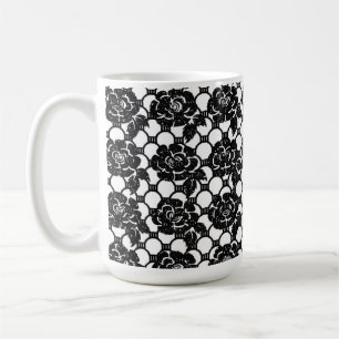 Mug Dentelle florale noire