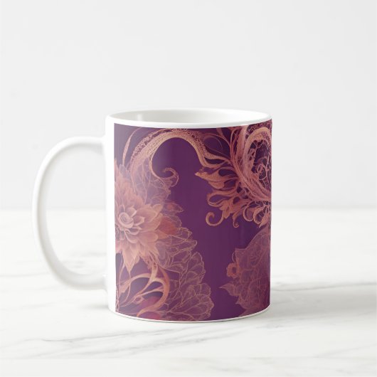 Mug Dentelle florale violette art IA (Gauche)