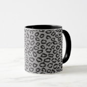 Mug Dentelle nette noire avec le motif de léopard sur (Devant droit)