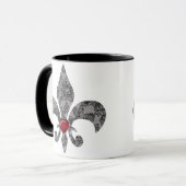Mug Dentelle Noire 1 Fleur De Lis (Devant gauche)