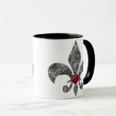 Mug Dentelle Noire 1 Fleur De Lis (Devant droit)