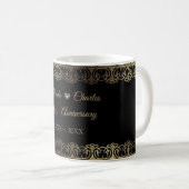Mug Dentelle Or Et Coeur Argent (Devant droit)