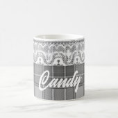Mug Dentelle plaqué noir blanc gris mignon (Centre)