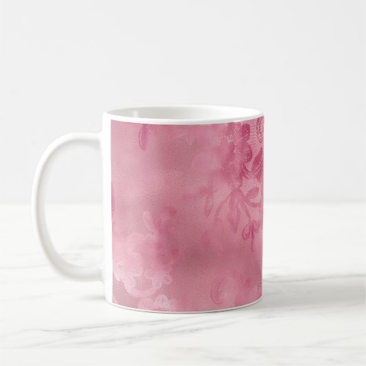 Mug Dentelle Rose Chic (Gauche)