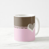 Mug Dentelle rose et chocolat (Devant droit)