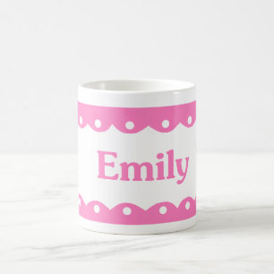 Mug Dentelle rose nommée d'Emily