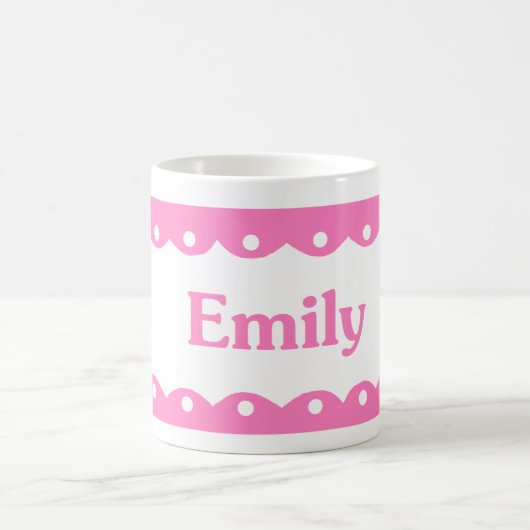 Mug Dentelle rose nommée d'Emily (Centre)