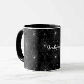 Mug Dentelle Spiderweb argenté en noir (Devant gauche)