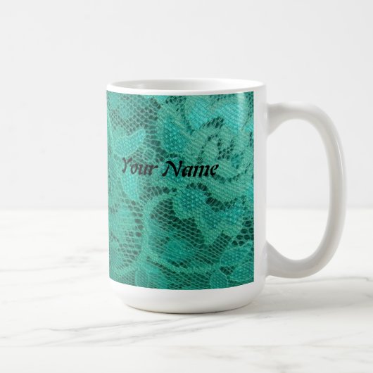 Mug Dentelle turquoise (Droite)