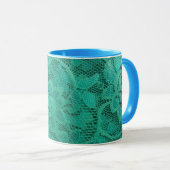 Mug Dentelle turquoise (Devant droit)