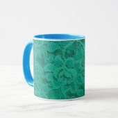 Mug Dentelle turquoise (Devant gauche)