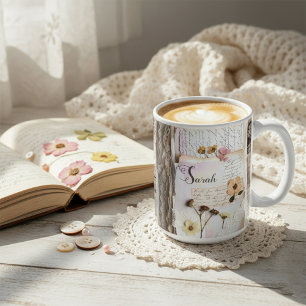 Mug Dentelle Vintage Fleur Pressée Shabby Chic