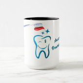 Mug Dentist Dentist Brosse à dents 🦷 Stylish Blue Too (Centre)