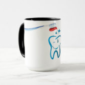 Mug Dentist Dentist Brosse à dents 🦷 Stylish Blue Too (Devant gauche)
