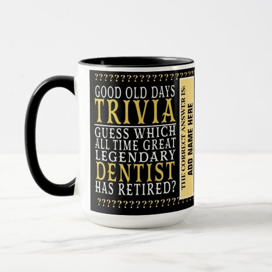 Mug Dentiste Funny Personnalisé Retraité, Retraite  (Gauche)