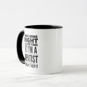 Mug Dentiste "Toujours droit" Noir et blanc Funky (Devant gauche)