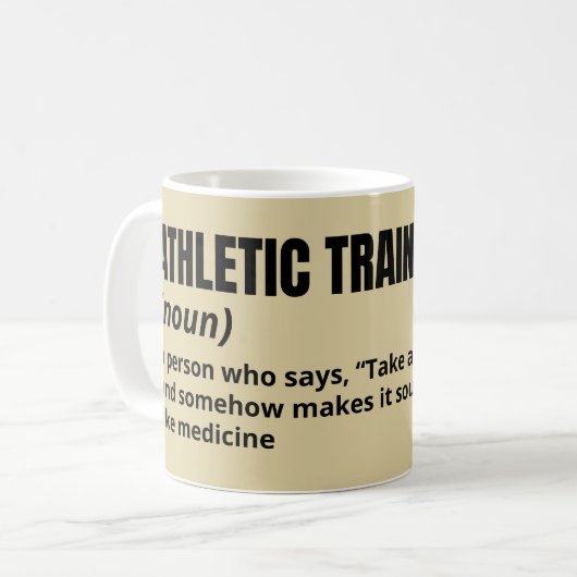 Mug d'entraînement sportif avec définition amusant (Devant gauche)