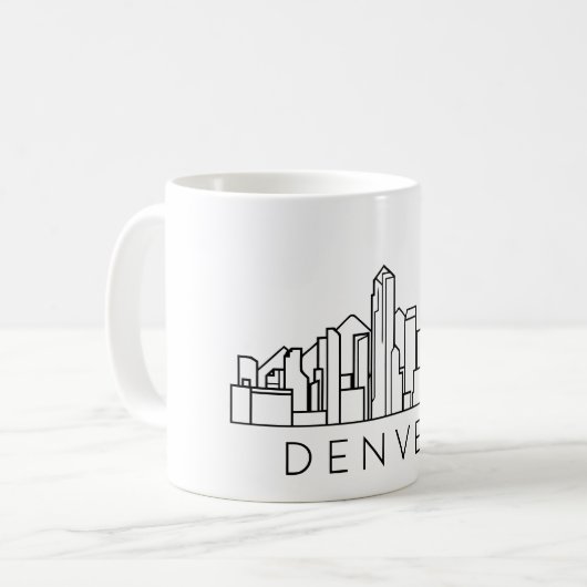 Mug Denver Skyline - Design Cityscape (Devant gauche)