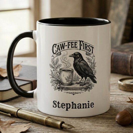 Mug Dépendant à la caféine Drôle Corbeau Gothique Oise