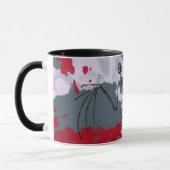 Mug Déplaisant Halloween Bat Skeleton Votre Nom (Gauche)