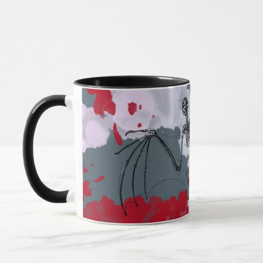 Mug Déplaisant Halloween Bat Skeleton Votre Nom (Gauche)
