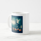 Mug Déplaisant Halloween Graveyard conception rustique (Devant gauche)