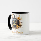 Mug Déplaisant Jack-O' Lantern Floral Halloween heureu (Devant gauche)