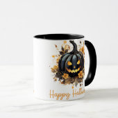Mug Déplaisant Jack-O' Lantern Floral Halloween heureu (Devant droit)