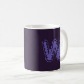 Mug Déplaisant Monogramme violet sur violet (Devant droit)