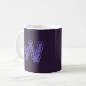 Mug Déplaisant Monogramme violet sur violet (Devant gauche)