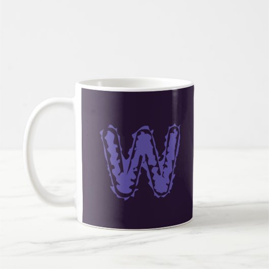 Mug Déplaisant Monogramme violet sur violet (Gauche)