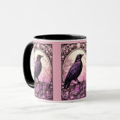 Mug Déplaisant Tarot Crow noir Pink Halloween (Devant gauche)