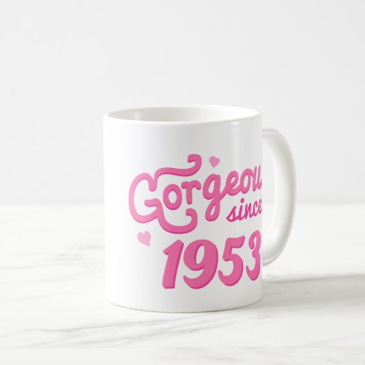 Mug Depuis 1953 cadeau d'anniversaire magnifique pour (Devant droit)