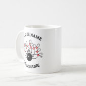 Mug d'équipe de bowling - Logo Strike Nom de l'équ (Devant gauche)