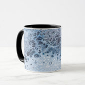 Mug Dérive océanique bleu et gris abstrait (Devant gauche)