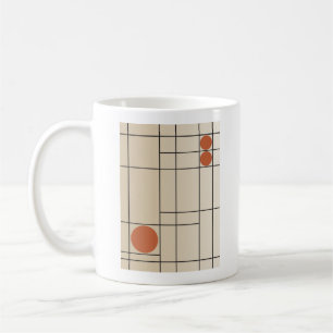 Mug Dérive osseuse n° 1 Art géométrique beige + terrac