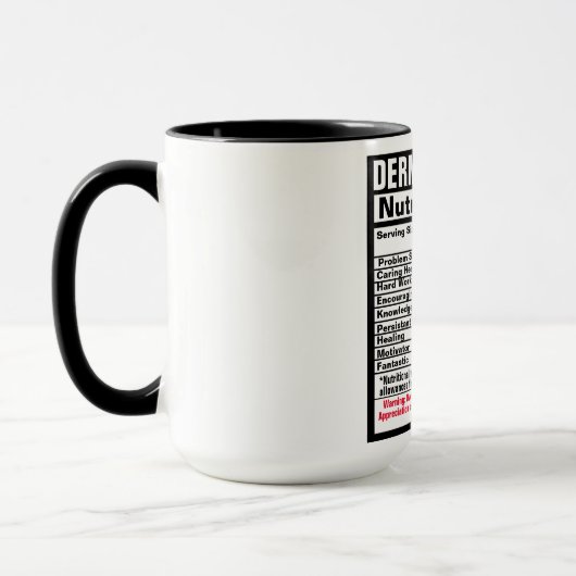 Mug Dermatologue Docteur Funny Éléments nutritionnels (Gauche)