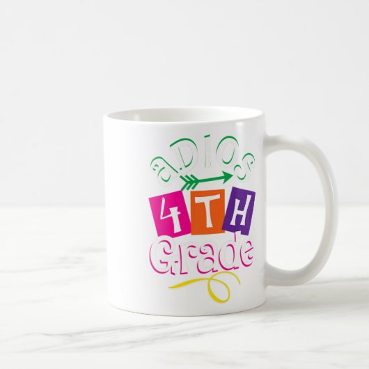Mug Dernier jour de l'école Adios 4e année de diplôme (Droite)